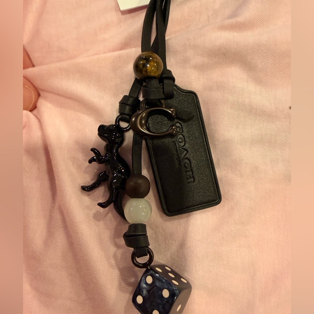 Coach Heritage charm with signature C , Rexy and dice
